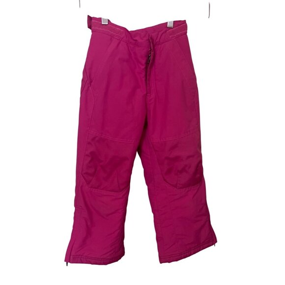 L.L.Bean Kids Pink Insulated Snow Pants 5-6 Adjustable Waist Nylon Blend Ski - Picture 1 of 10
